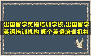 出国留学英语培训学校,出国留学英语培训机构 哪个英语培训机构好